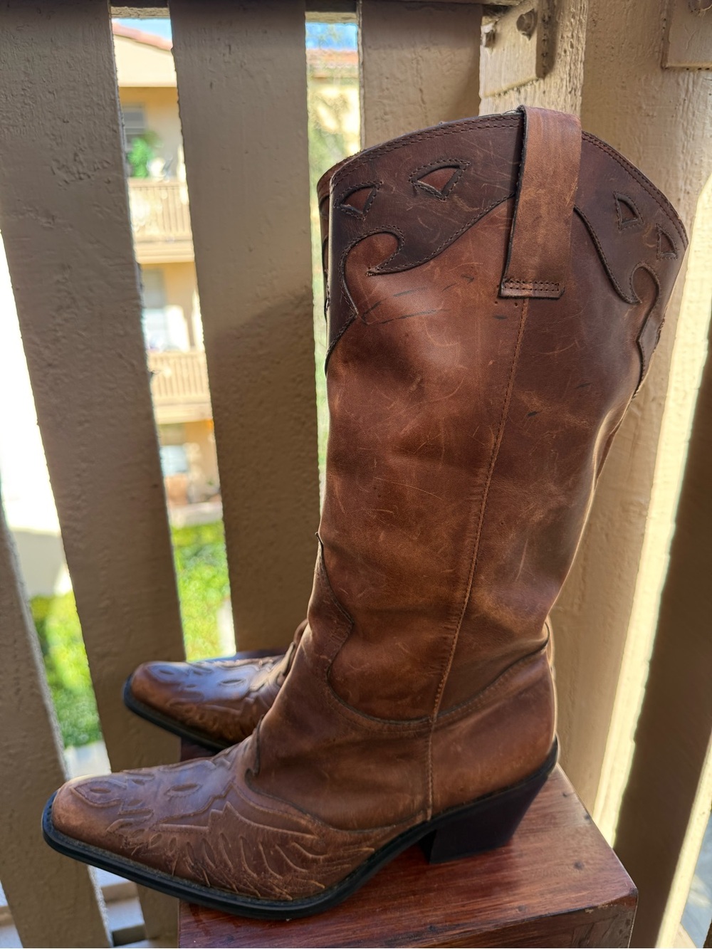 MIA Brown Leather Rockstar Western Heeled Boots - Picture 3 of 14